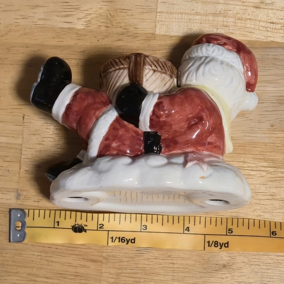Vintage Ceramic Santa Taper Candle Holder Retro Kitsch Christmas Figurine 5” - Picture 4 of 10